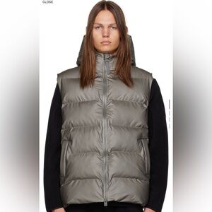Rains Alta puffer vest size XL in grey